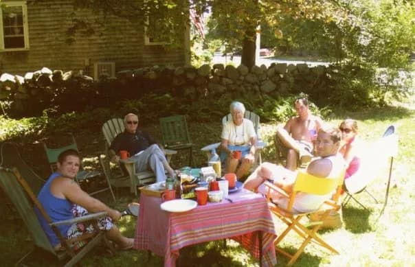 Summer cookout at the old stone wall, Westport Point
