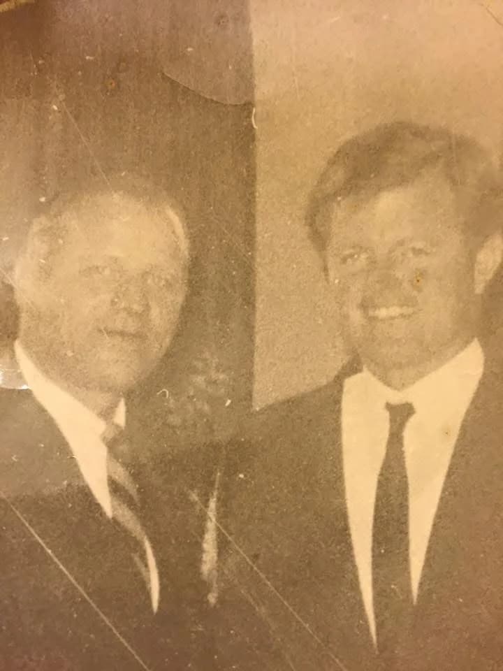 Rep. John J. Long with Senator Ted Kennedy, believed to be Hyannis Port (unconfirmed)