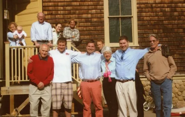 Multiple generations of the family on the porch at Westport Point