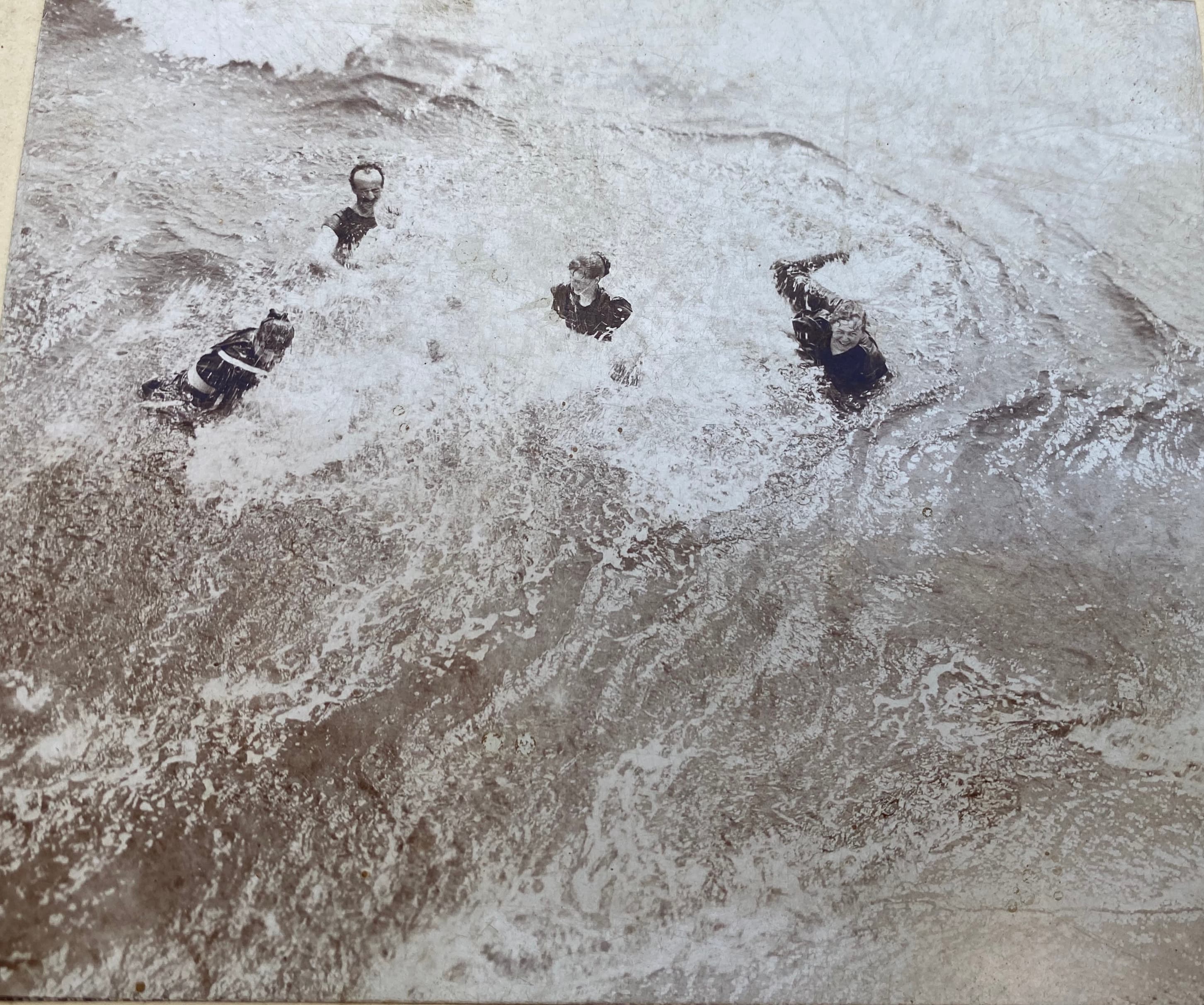 Swimming in surf at Waquoit