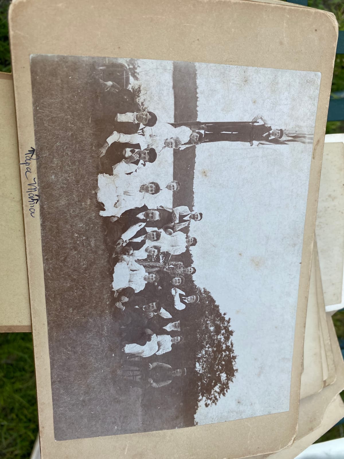 Large family group on lawn