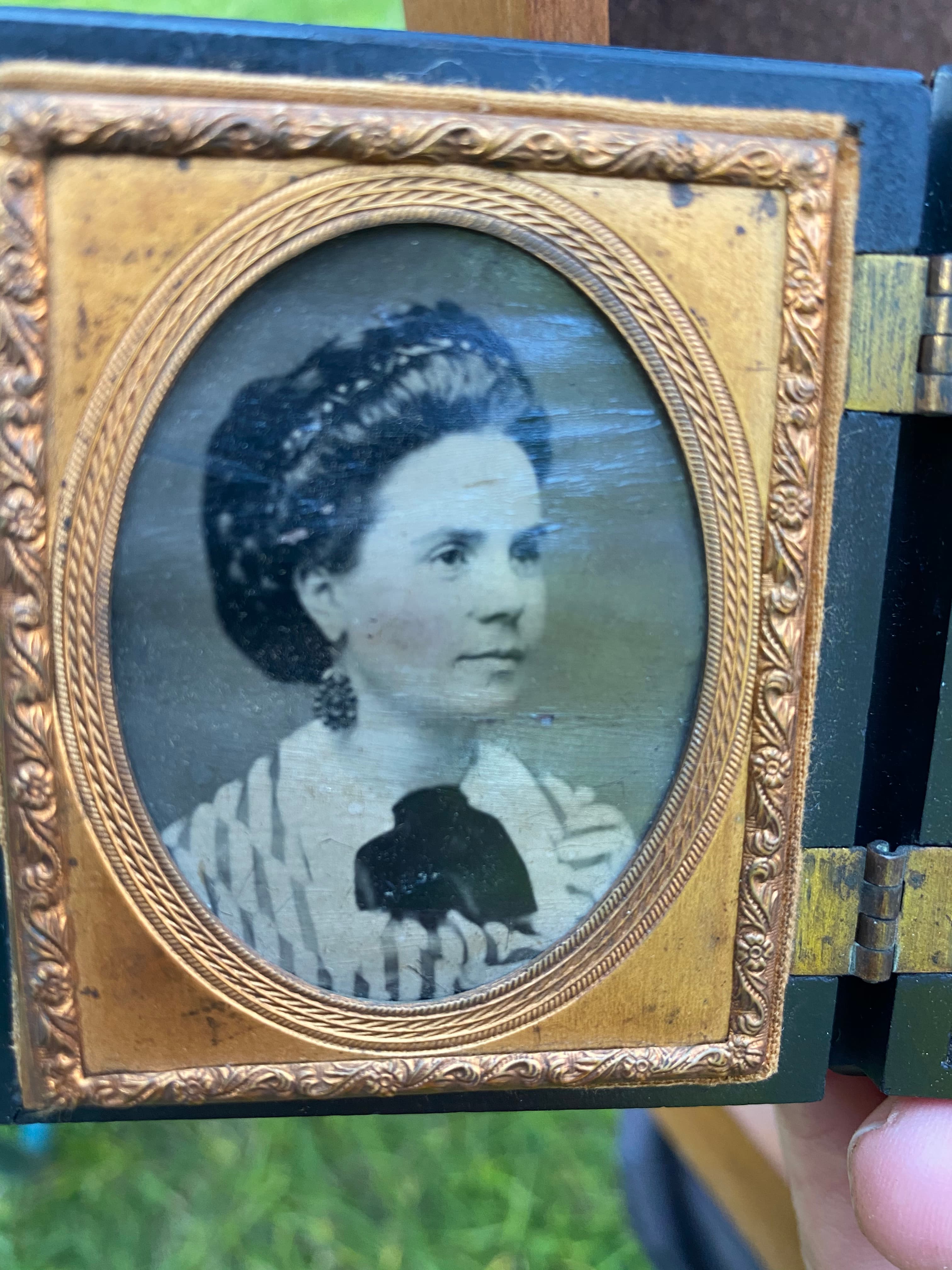 Elizabeth Arden Winter, ambrotype in hinged case