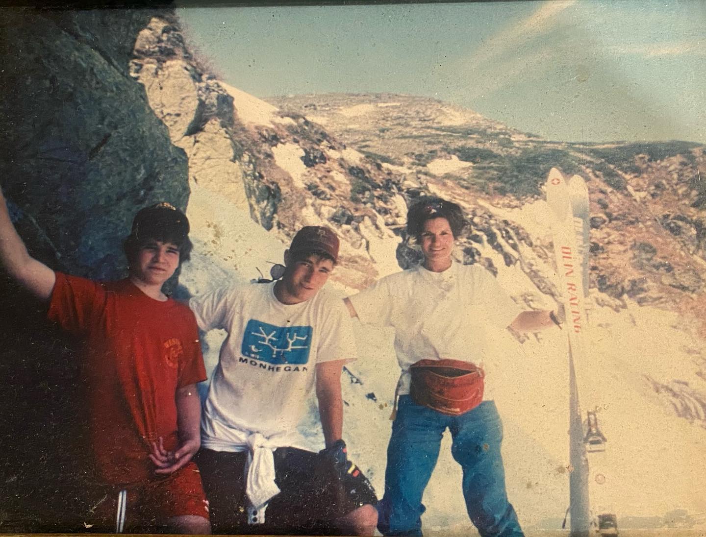 John (snowboarding), Perry, and Carol. Tuckerman Ravine, 1989.
